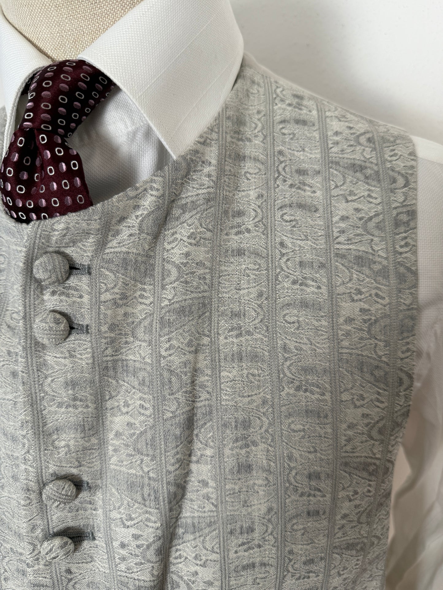 Panciotto damascato con pantalone abbinato in seta e lino - tg. 54