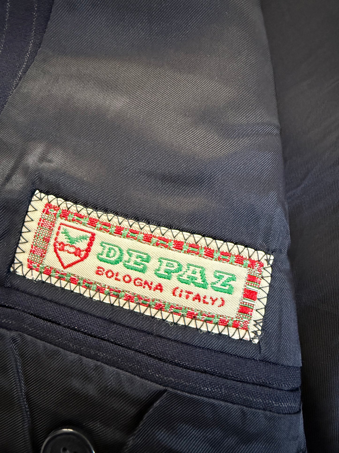 Giacca De Paz fresco lana blu gessato - tg. 50
