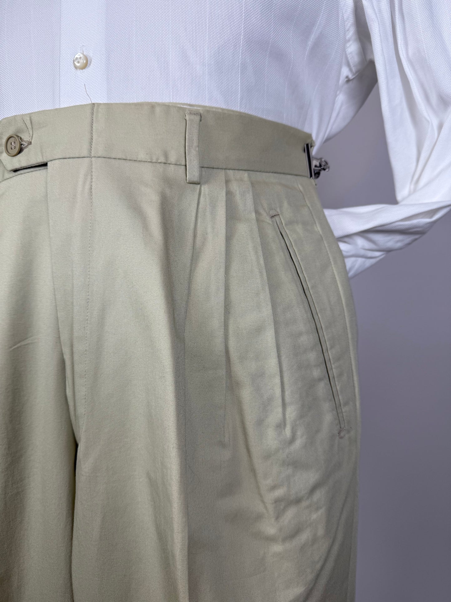 Pantaloni 100% cotone beige sabbia anni ‘80 (NOS) - tg. 46