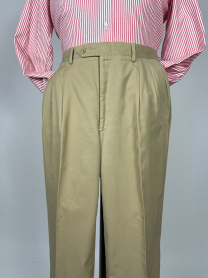 Completo Canali anni '90 twill di cotone beige - tg. 50