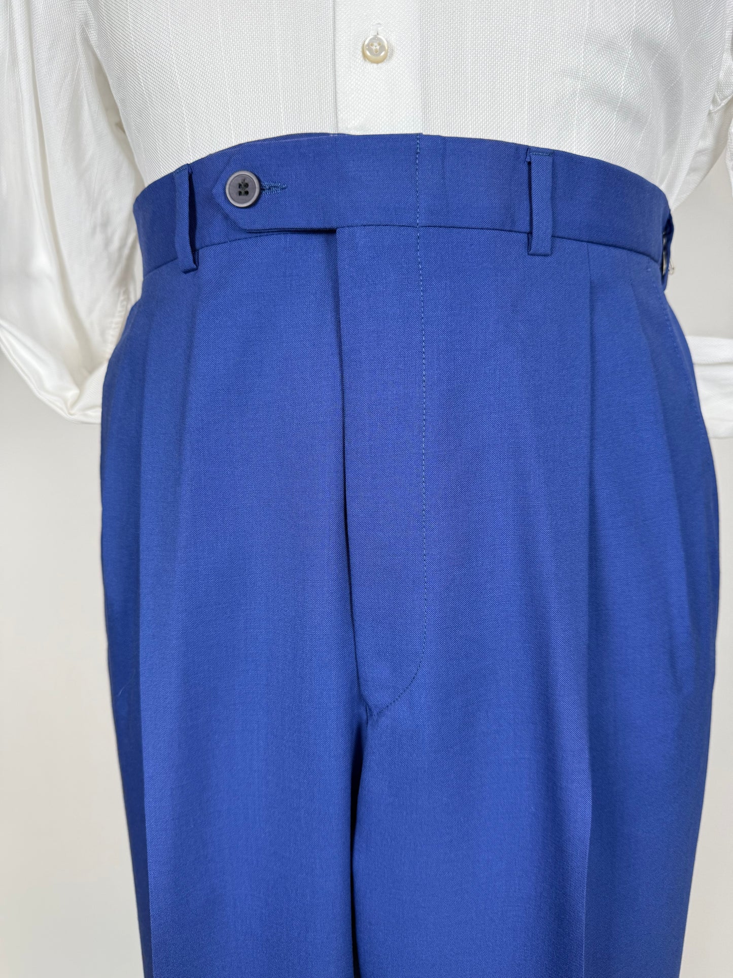 Pantaloni fresco lana blu china anni '80 (NOS) - tg. 50/52