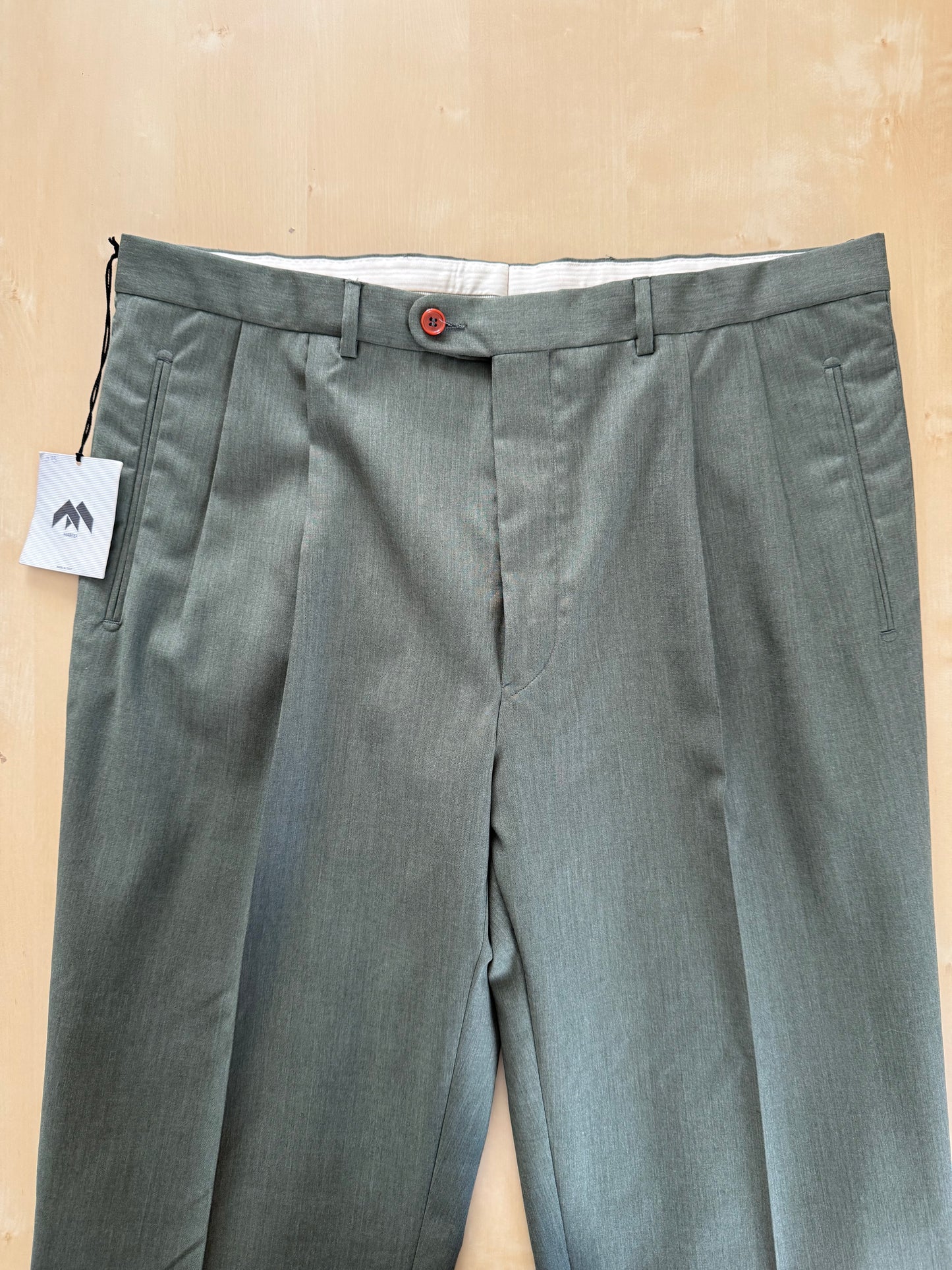 Pantaloni fresco lana verde scuro anni '80 (NOS) - tg. 54/56
