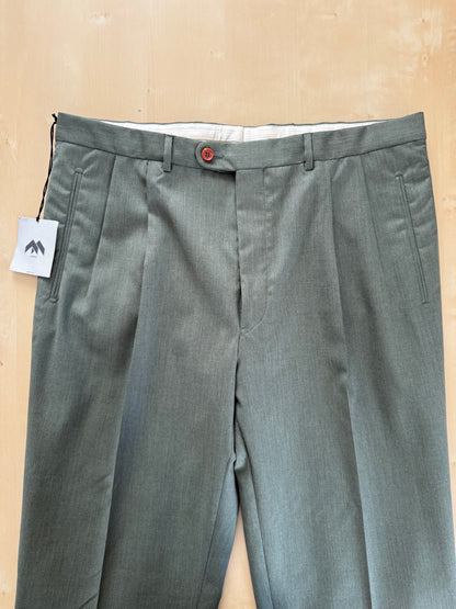 Pantaloni fresco lana verde scuro anni '80 (NOS) - tg. 54/56