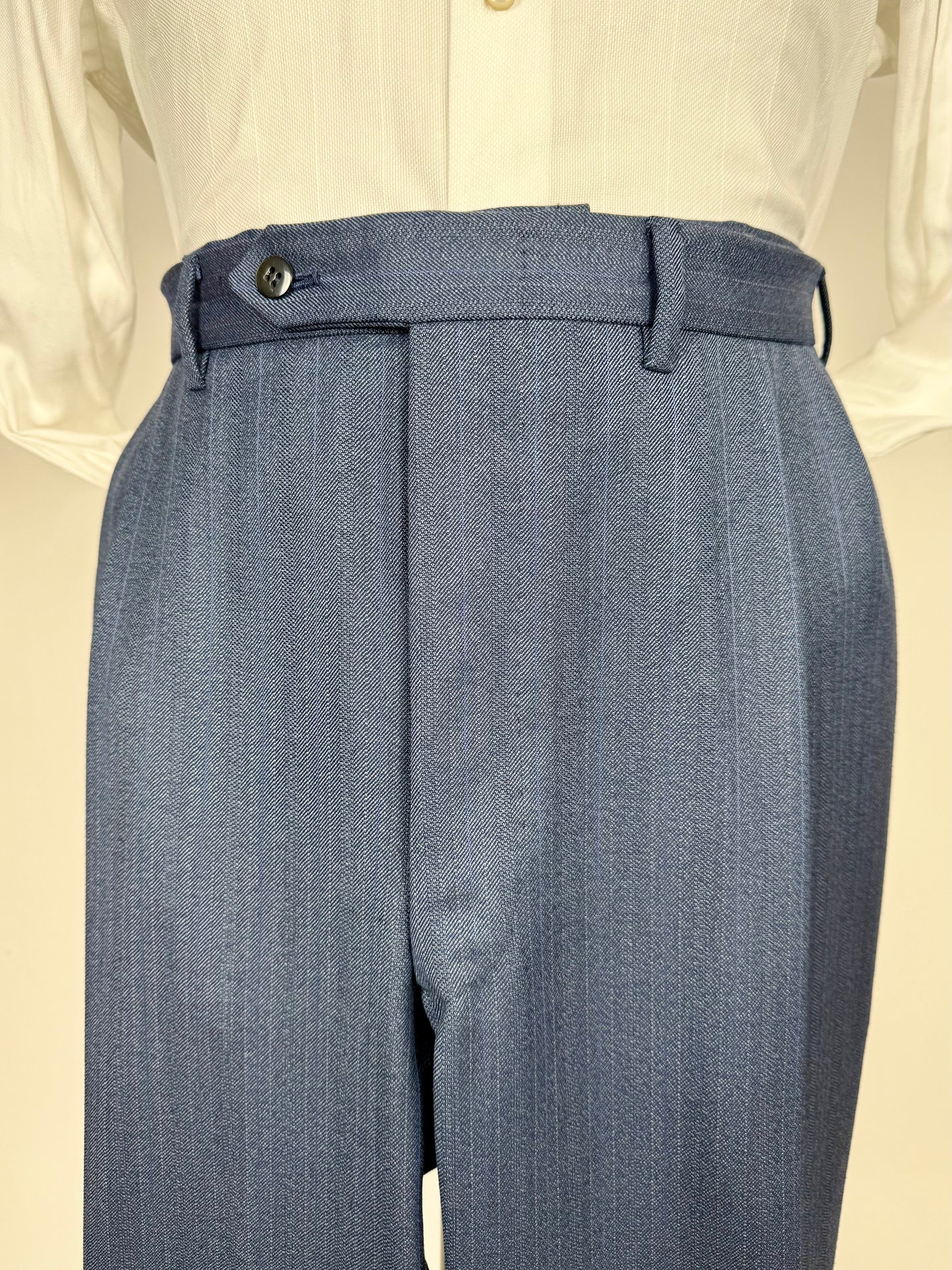 Completo sartoriale tessuto E. Zegna lana pettinata blu - tg. 54/56 drop basso
