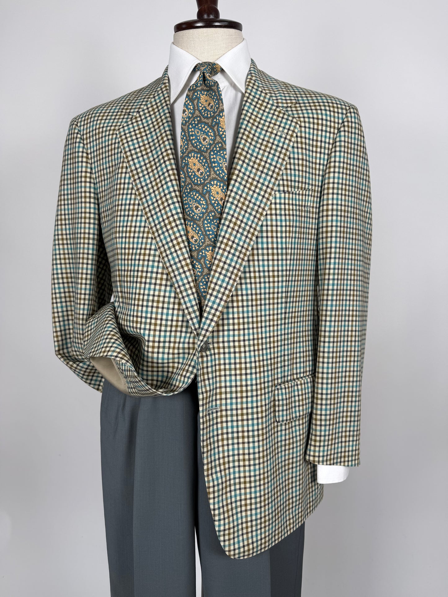 Giacca Ermenegildo Zegna quadretti fresco lana mezza fodera - tg. 52