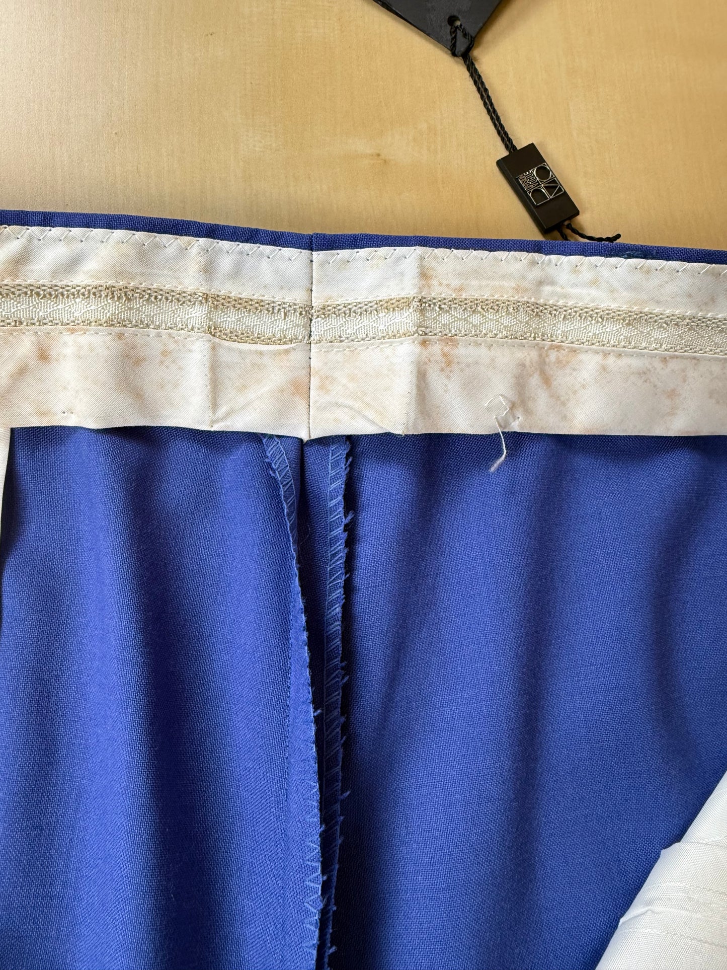 Pantaloni fresco lana blu china anni '80 (NOS) - tg. 50/52