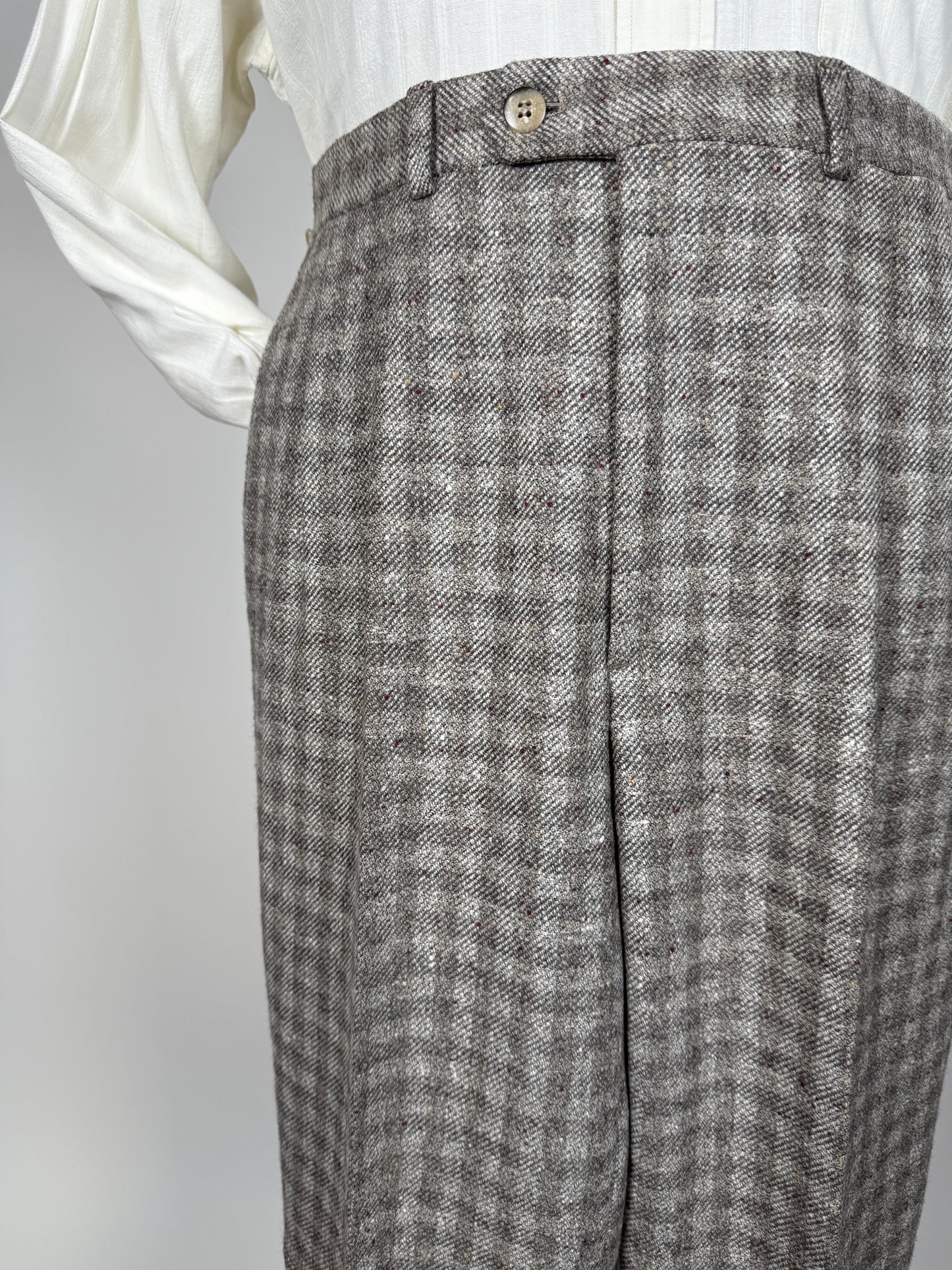 Pantaloni anni ‘70/‘80 tweed a quadri (NOS) - tg. 46