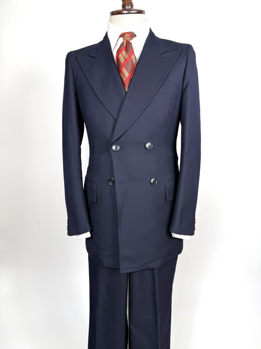 Completo doppiopetto anni ‘60/‘70 flanella blu - tg. 44