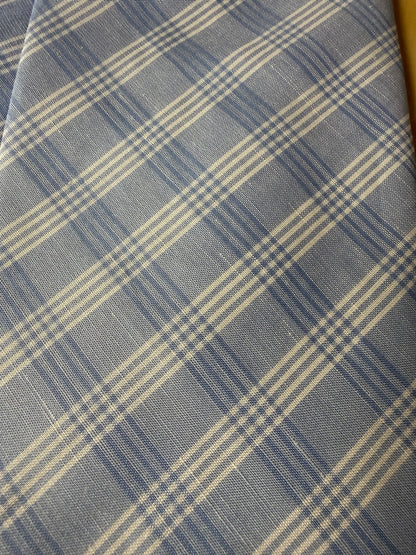 Cravatta napoletana 100% cotone a quadri turchese (nuova)