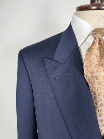 Giacca doppiopetto anni ‘80 flanella blu - tg. 50/52