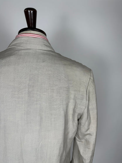 Completo doppiopetto anni '80 oversize viscosa e lino - tg. 46 corta