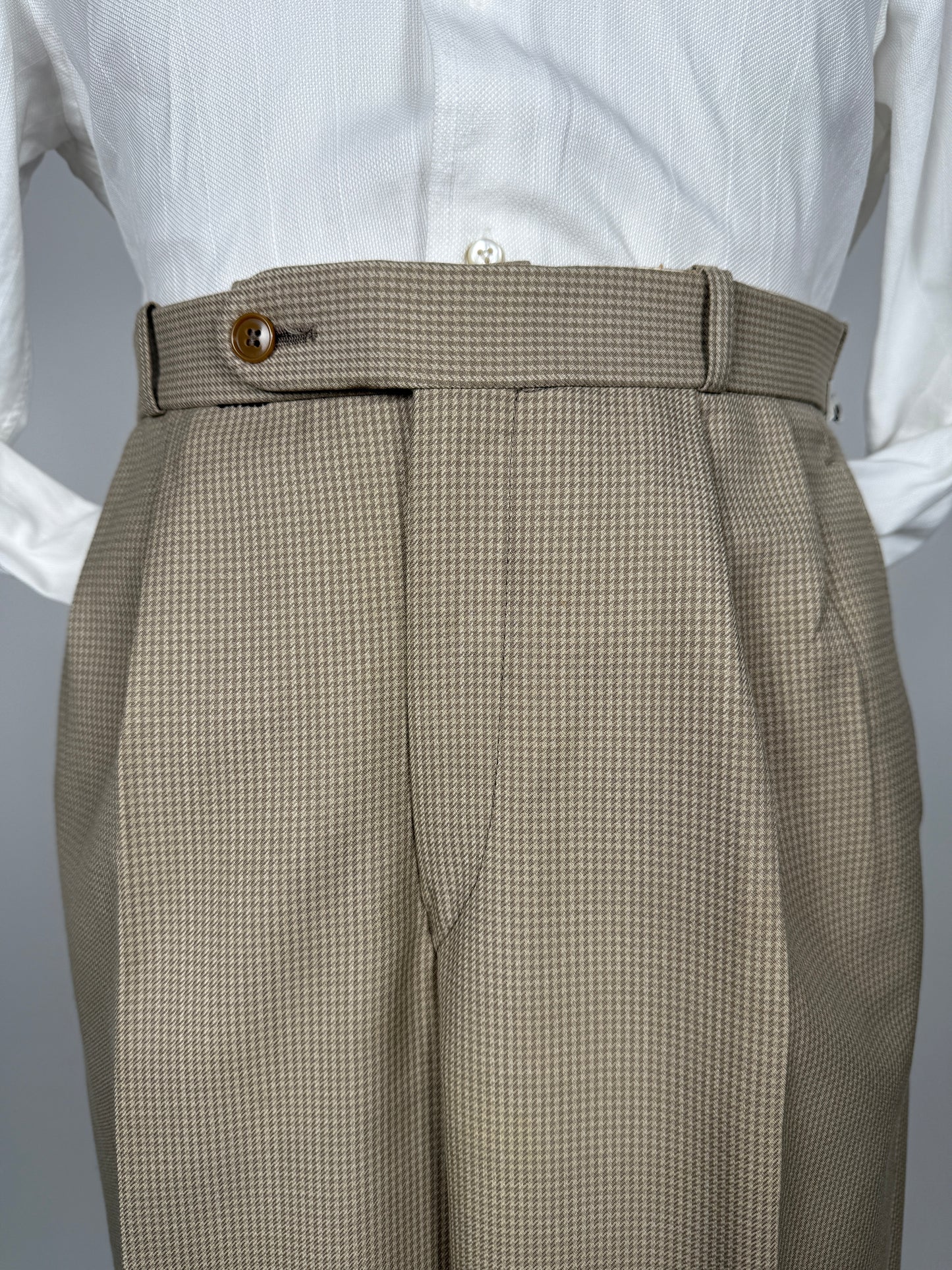 Pantaloni flanella pettinata pied-de-poule - tg. 48