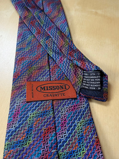 Cravatta Missoni zigzag multicolore jacquard