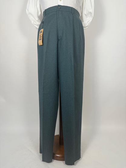 Pantaloni anni ‘80 in flanella verde pino (NOS) - tg. 52