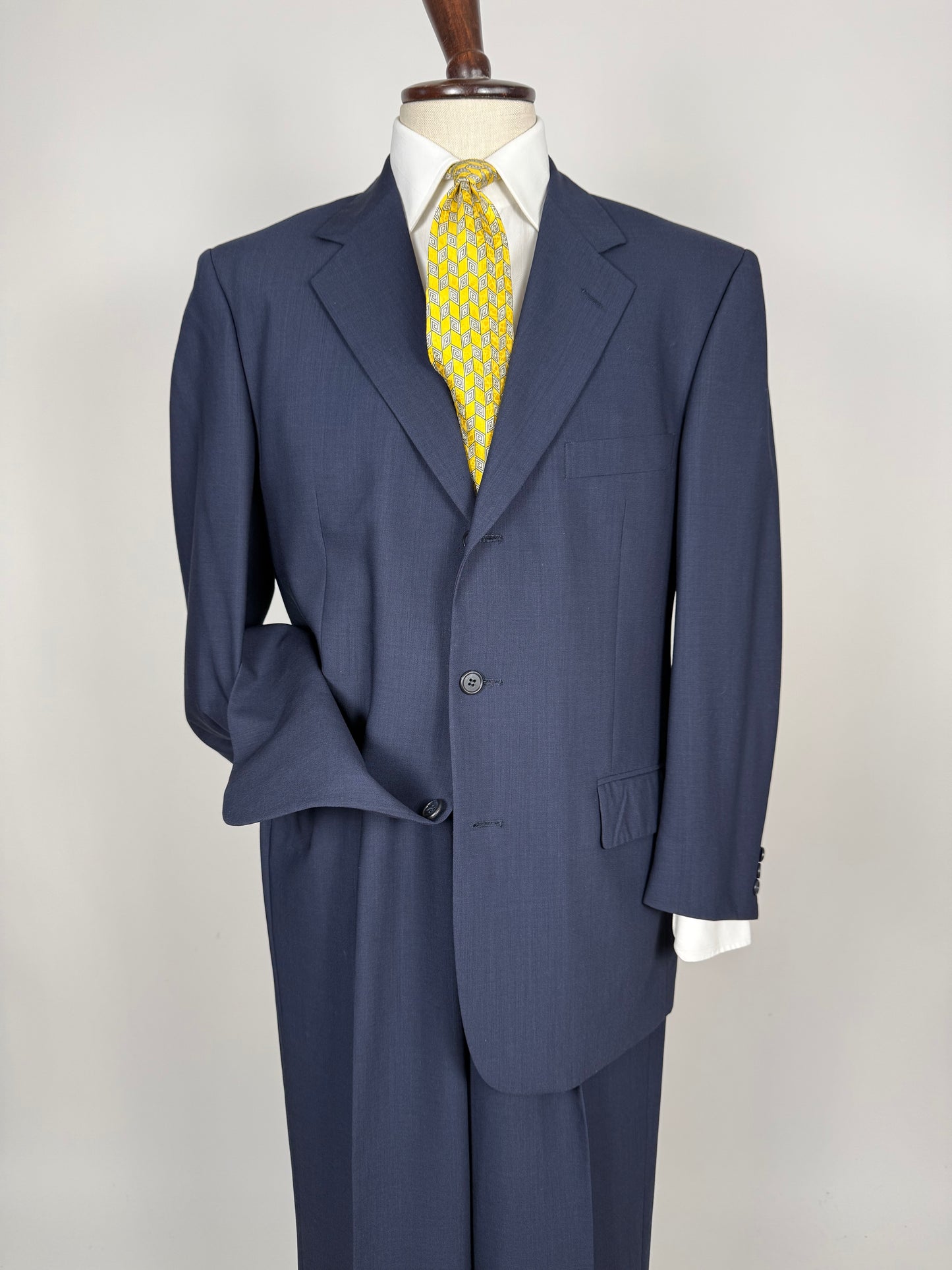 Completo fresco lana blu Trussardi anni '90 - tg. 50