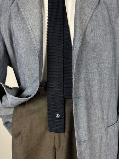 Cravatta tricot Ermenegildo Zegna vintage in seta blu