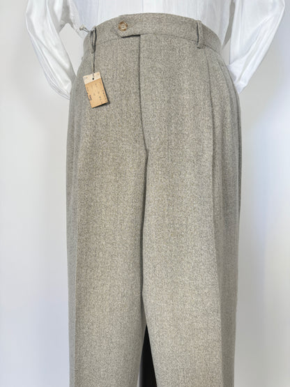 Pantaloni anni ‘80 in lana color panna (NOS) - tg. 50/52