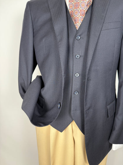 Giacca + panciotto Corneliani lana pettinata blu - tg. 50