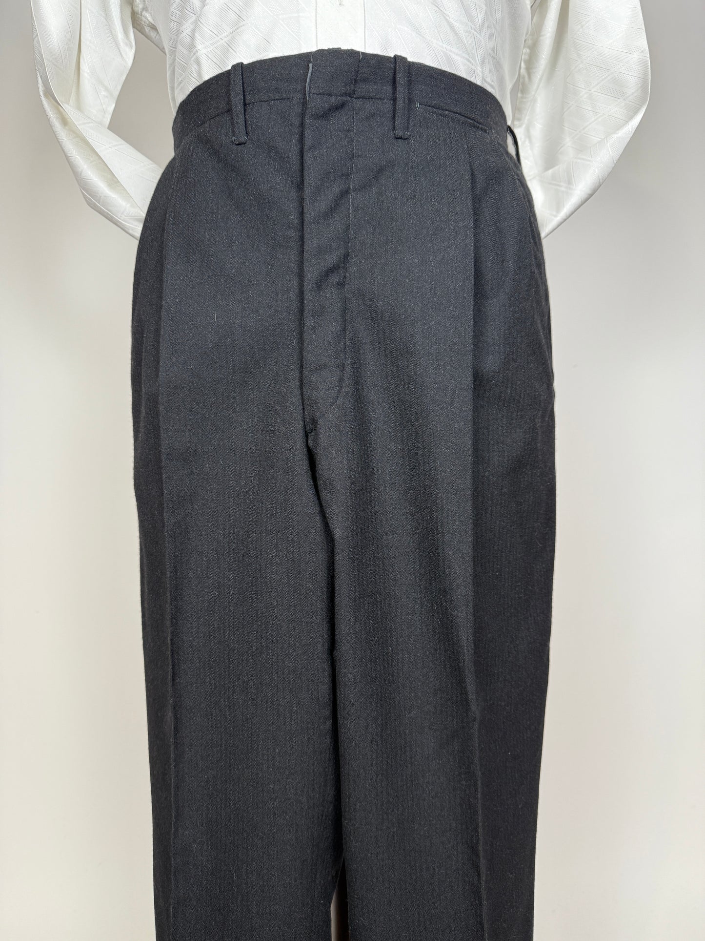 Completo sartoriale anni ‘60 flanella antracite micro spigato - tg. 54