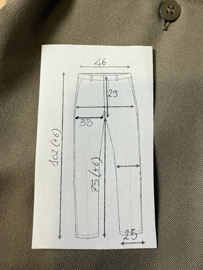 Pantaloni anni ‘70 lana pettinata cachi (NOS) - tg. 50/52