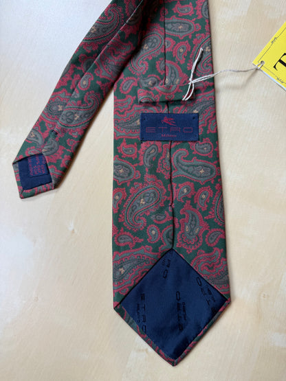 Cravatta Etro paisley rosso e verde