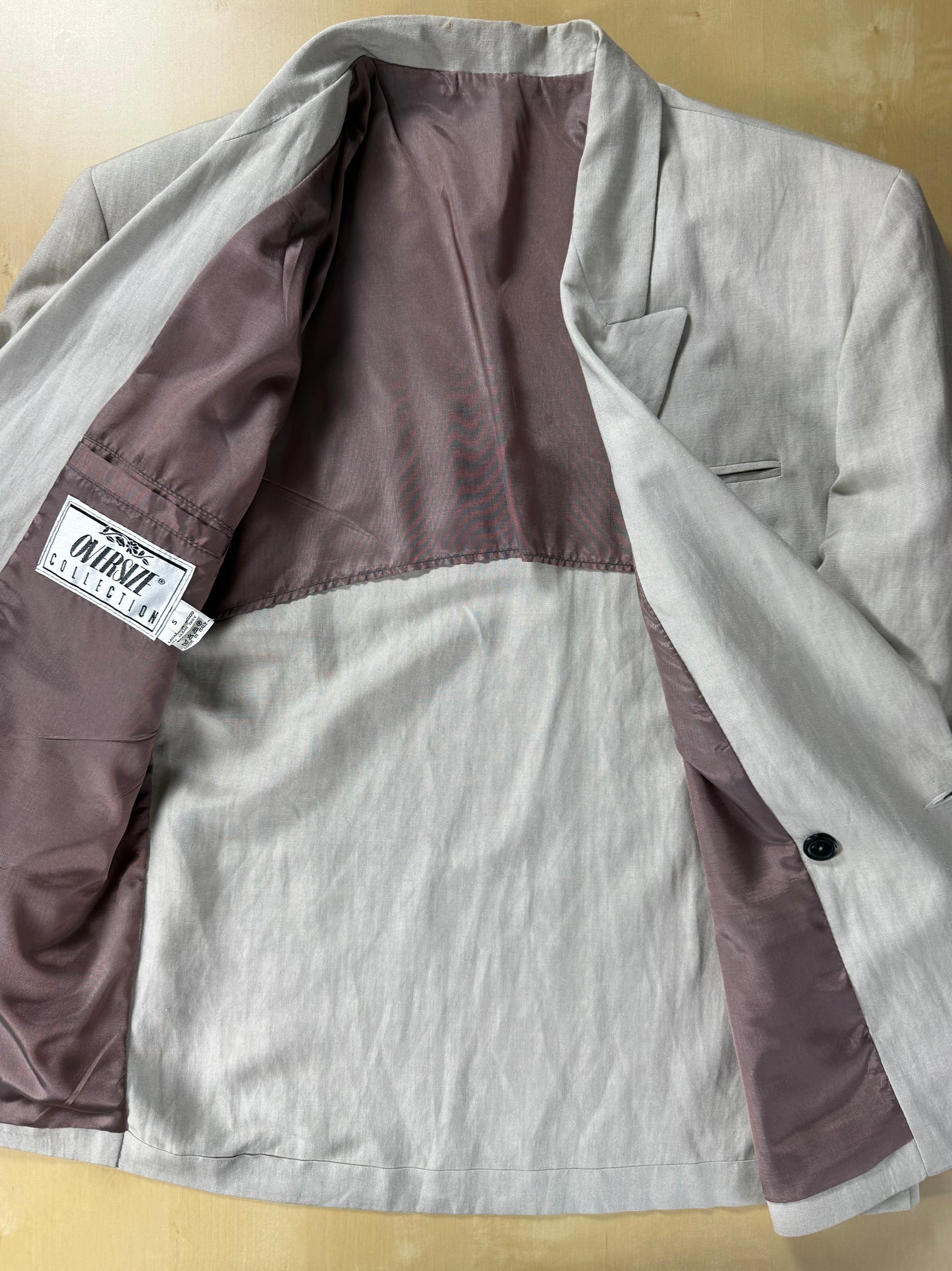 Completo doppiopetto anni '80 oversize viscosa e lino - tg. 46 corta