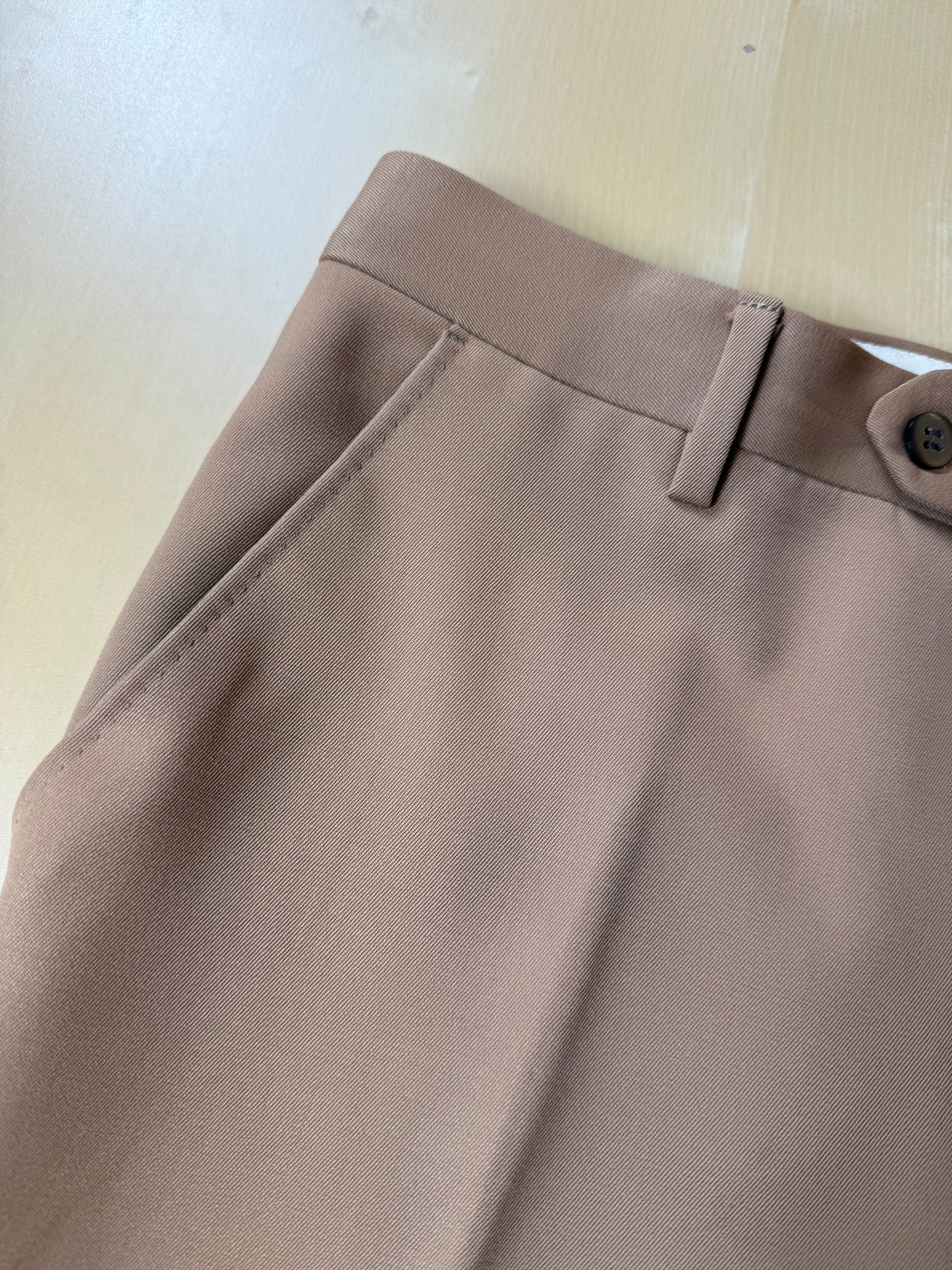 Completo 3 pezzi anni ‘70 twill pettinato beige - tg. 44
