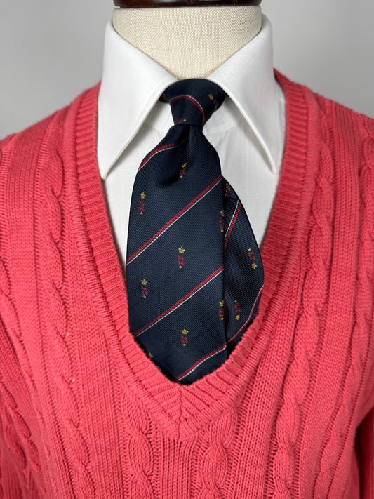 Cravatta regimental navy con stemmi