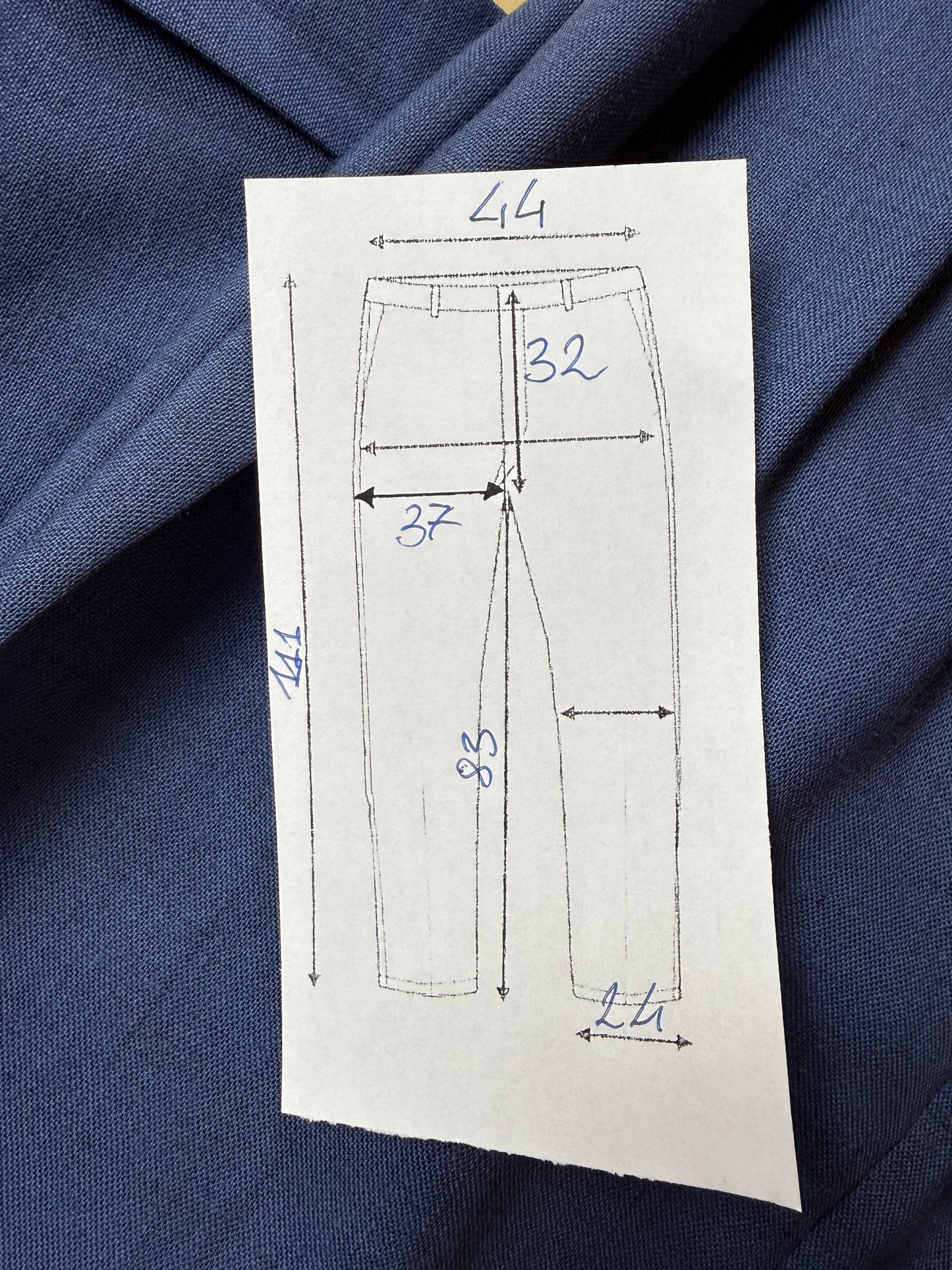 Pantaloni fresco lana blu cobalto anni '90 (NOS) - tg. 50