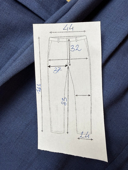Pantaloni fresco lana blu cobalto anni '90 (NOS) - tg. 50