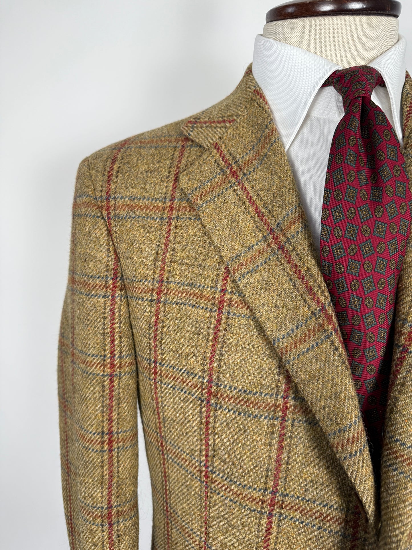 Giacca De Paz in tweed cachi finestrato - tg. 54