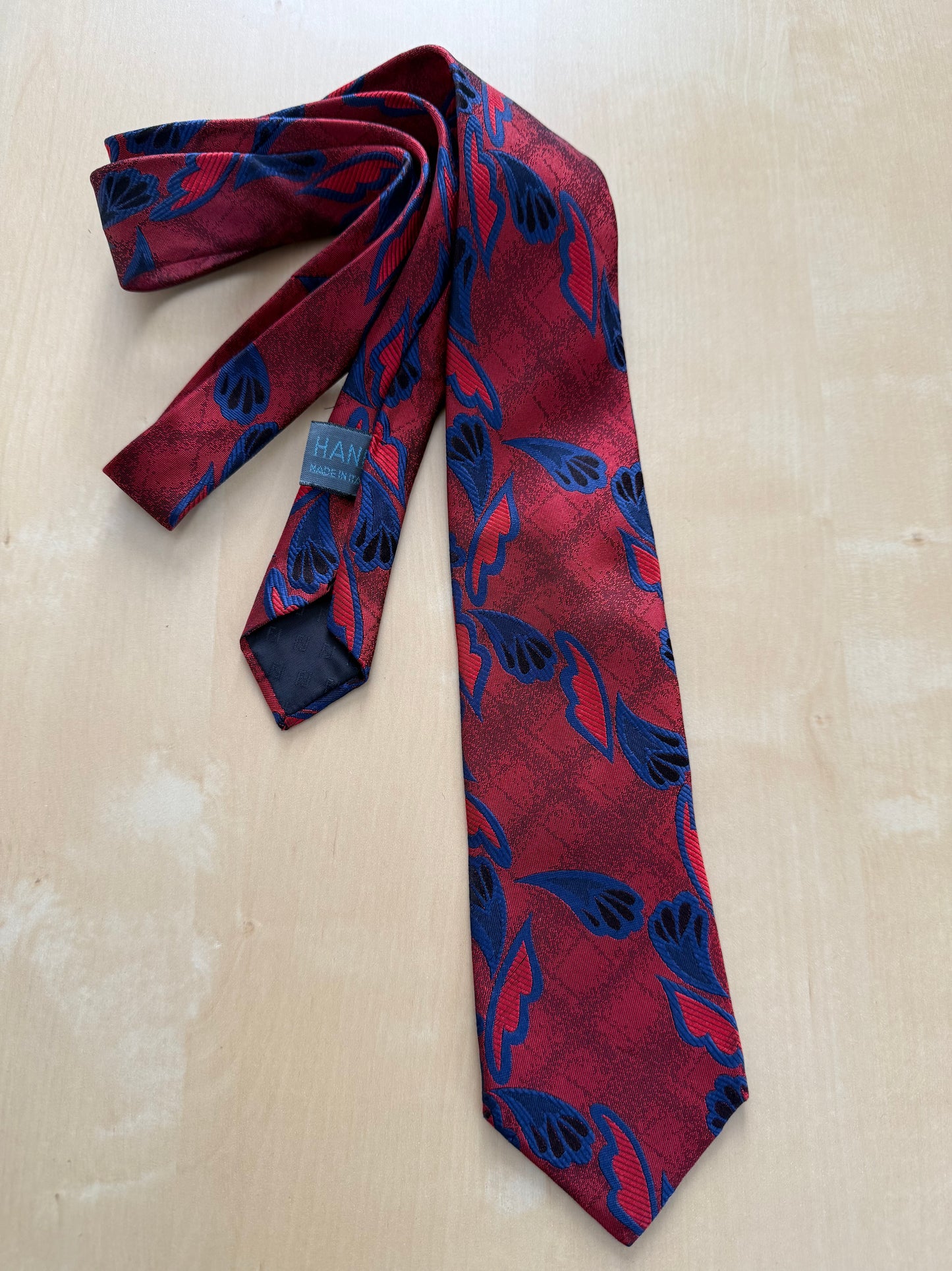 Cravatta Fendi jacquard rossa e blu