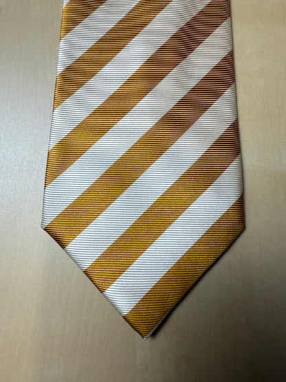Cravatta regimental oro e panna