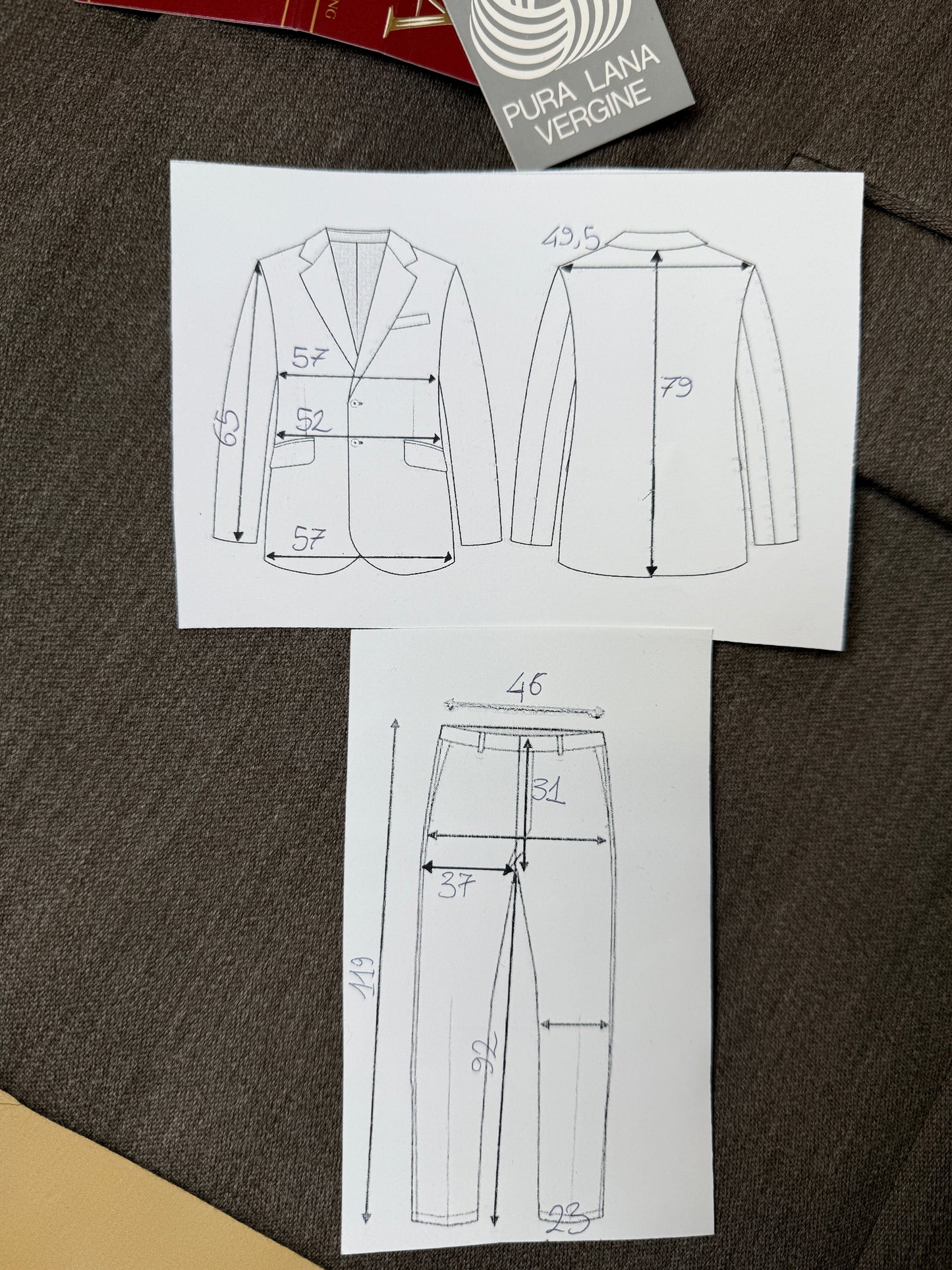 Completo anni ‘80 in covert verde cachi (NOS) - tg. 52