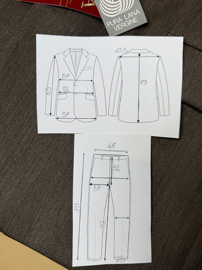 Completo anni ‘80 in covert verde cachi (NOS) - tg. 52