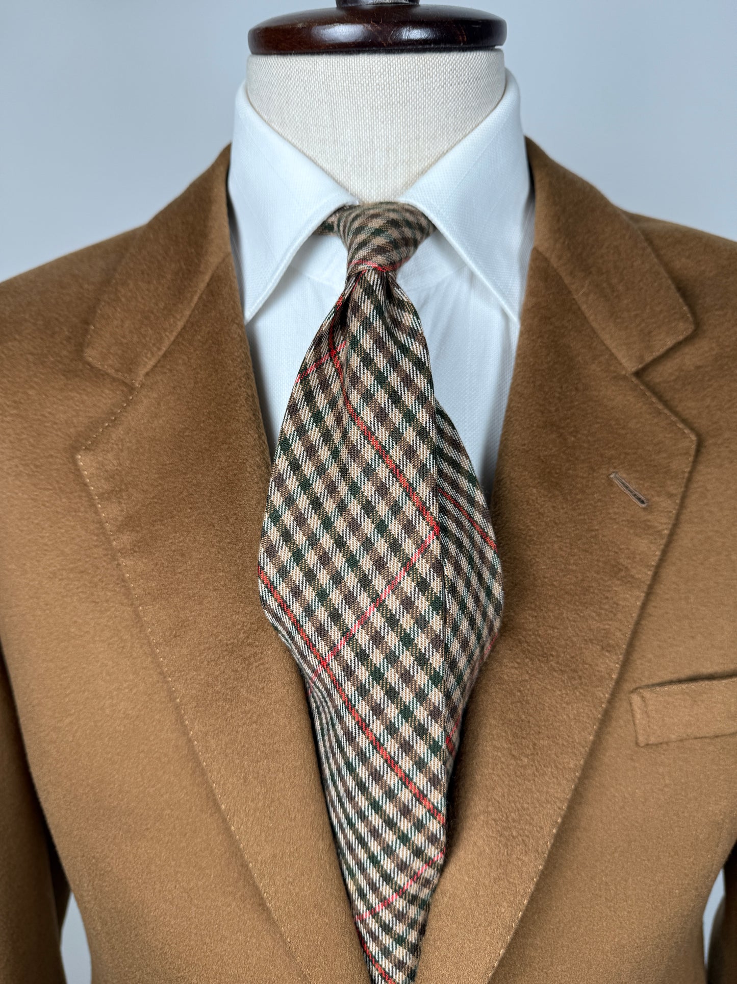 Cravatta check in cashmere e seta