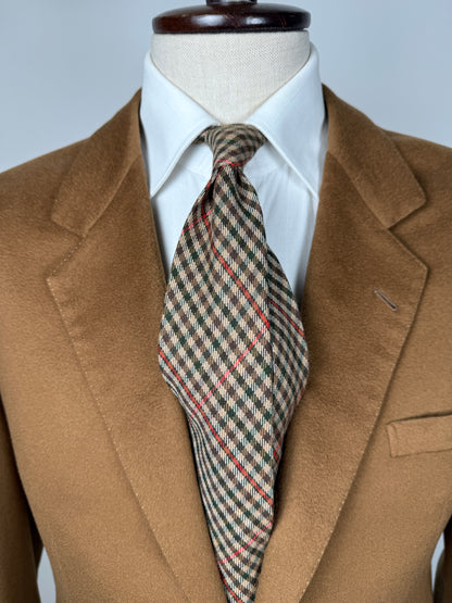 Cravatta check in cashmere e seta