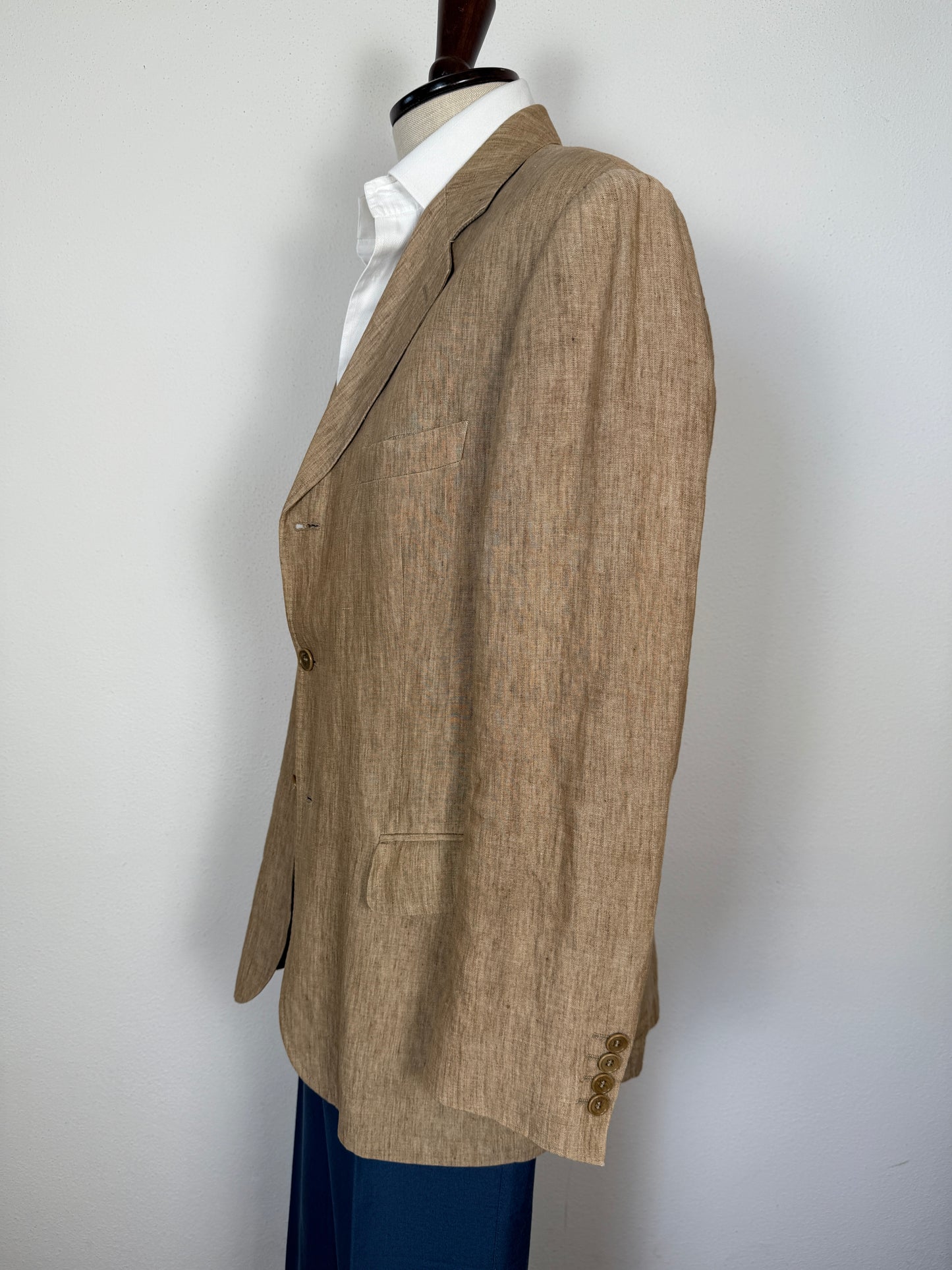 Giacca in puro lino color corda - tg. 52