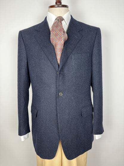 Giacca Canali in lana e seta blu occhio di pernice - tg. 50