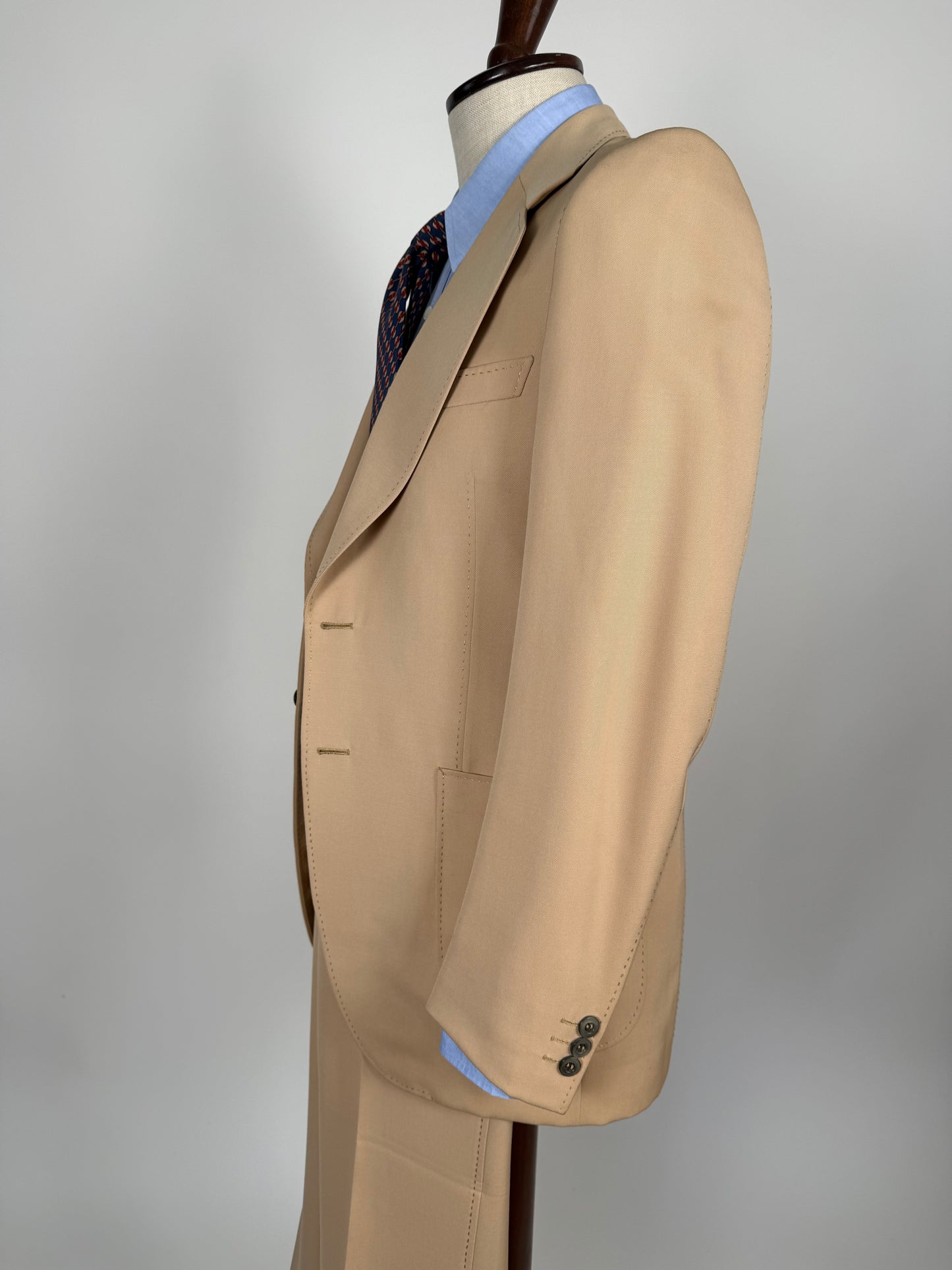 Completo anni ‘70 twill pettinato beige - tg. 42/44