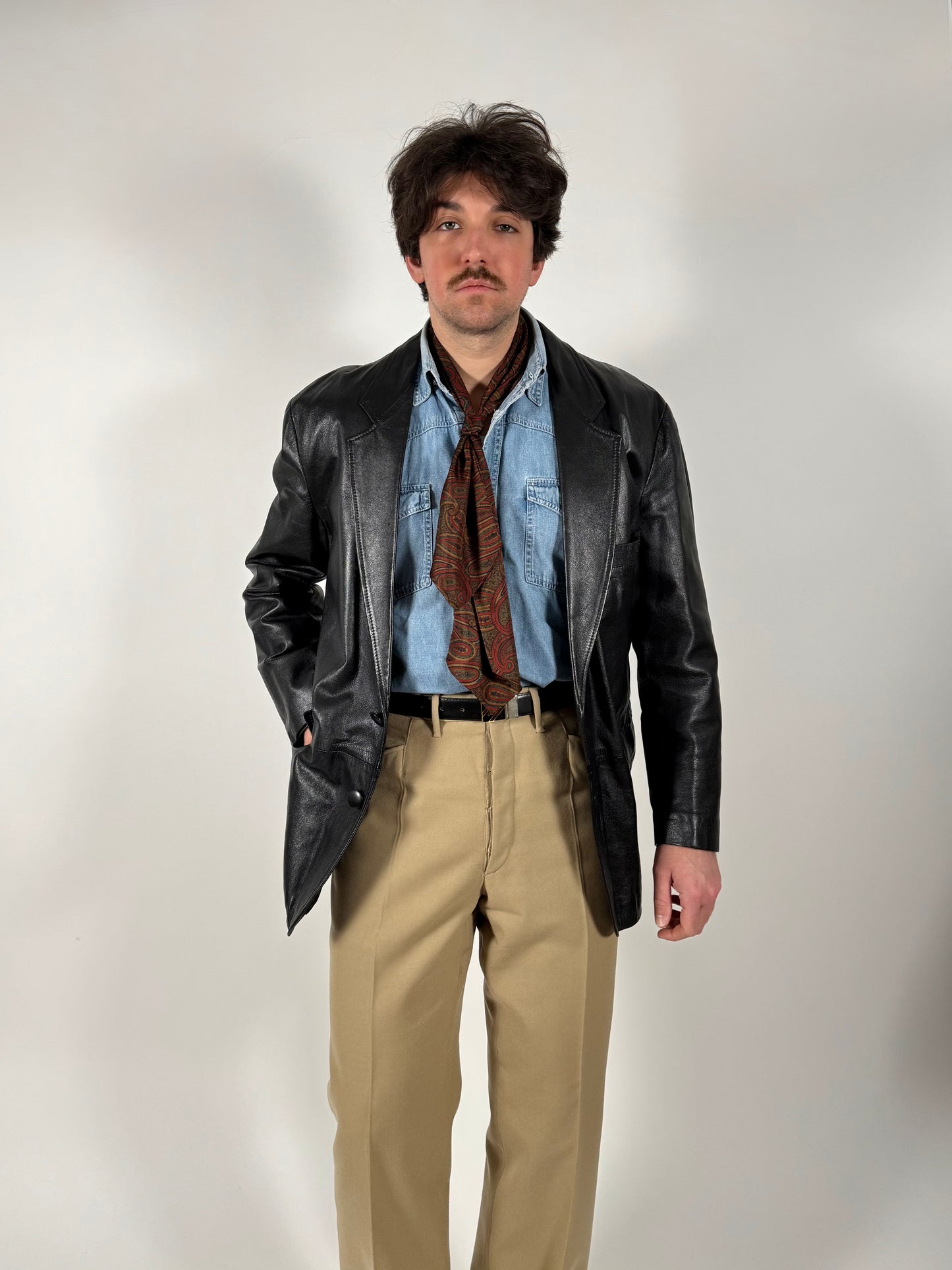 Giacca blazer in pelle anni ‘80 - tg. 50