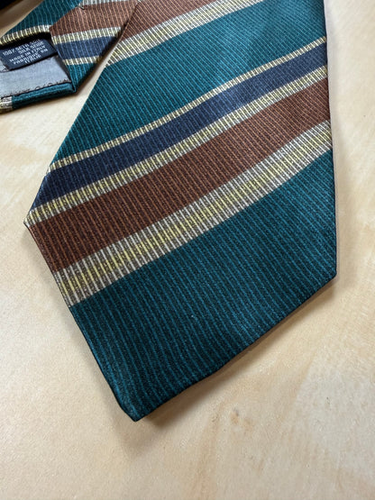 Cravatta Armani regimental vintage verde