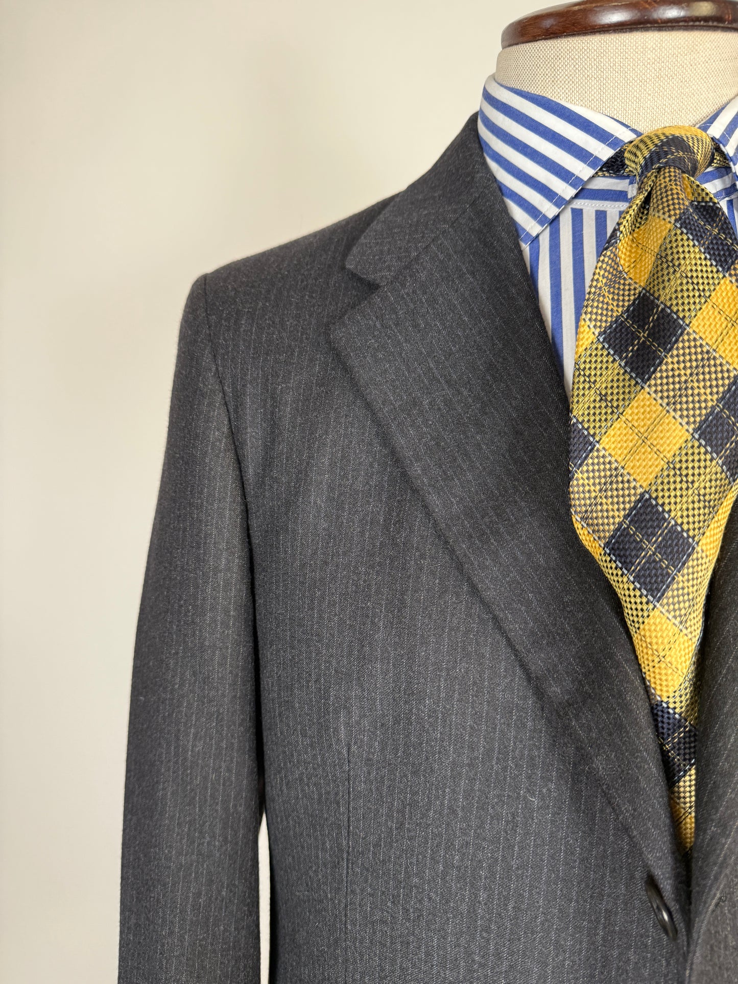 Completo Burberry flanella grigio antracite gessato - tg. 50