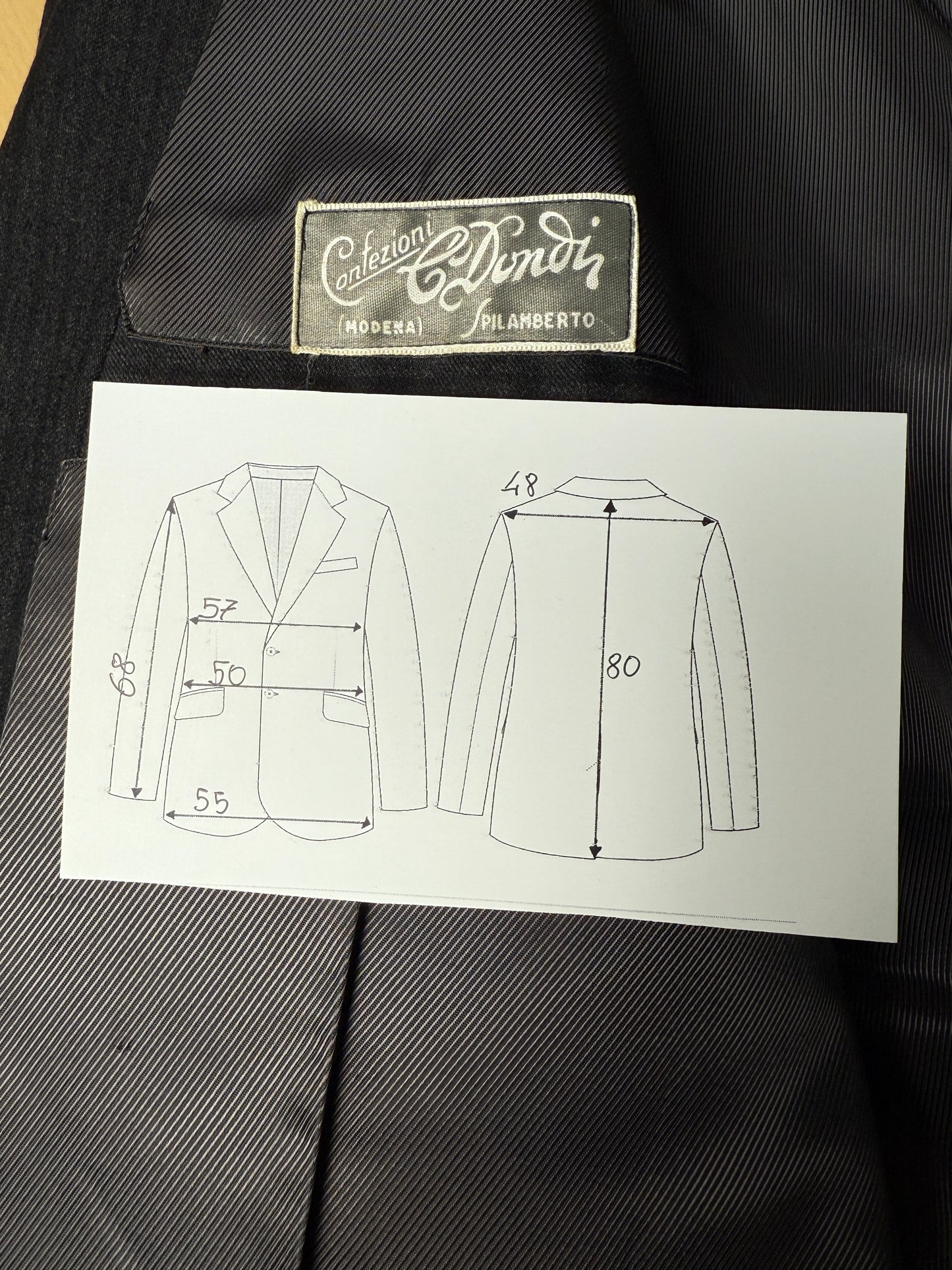 Giacca anni '50/'60 flanella antracite gessato - tg. 50/52