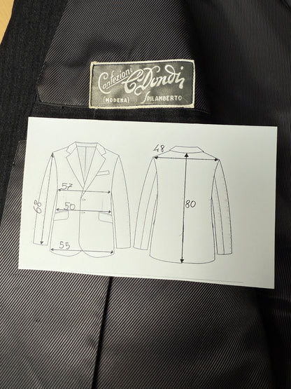 Giacca anni '50/'60 flanella antracite gessato - tg. 50/52