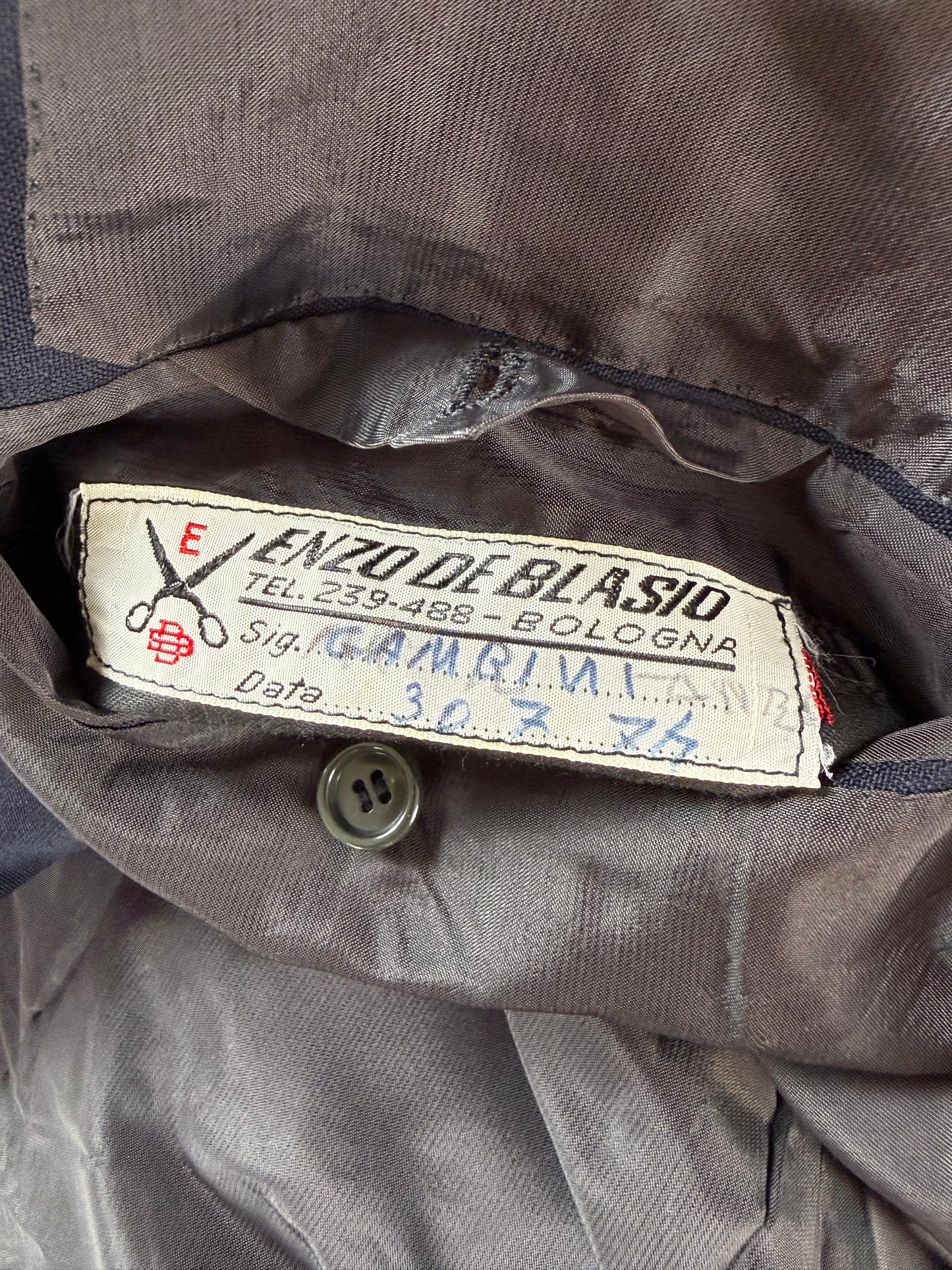 Giacca sartoriale anni '70 fresco lana blu - tg. 52 lunga