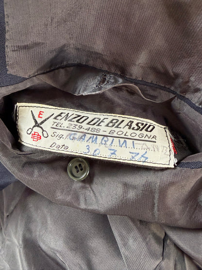 Giacca sartoriale anni '70 fresco lana blu - tg. 52 lunga
