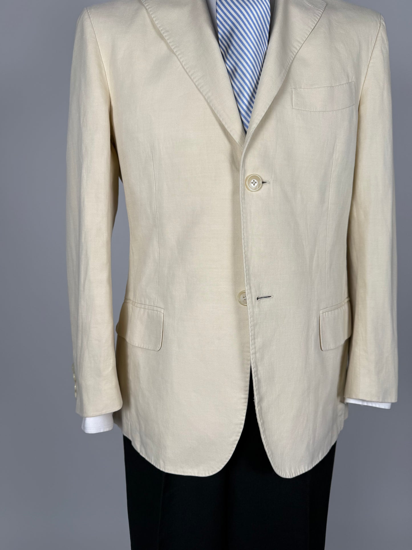 Giacca Lardini bianco panna in cotone e lino - tg. 48