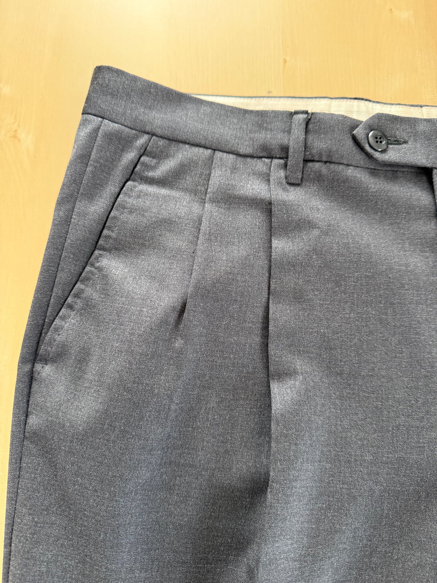 Pantaloni flanella pettinata grigio tess. Loro Piana Tasmania - tg. 54