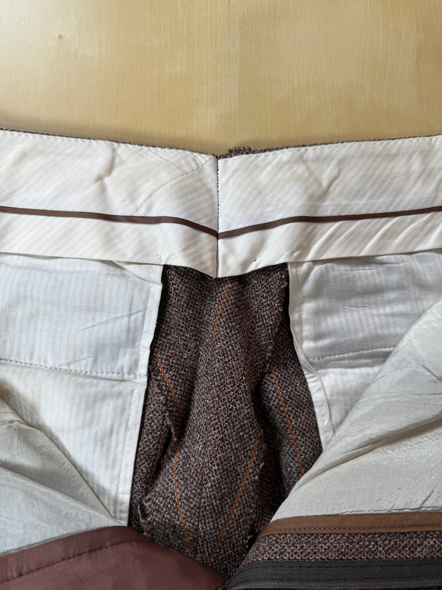 Completo anni ‘70 tweed marrone - tg. 50